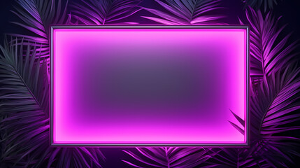 Neon purple rectangular frame