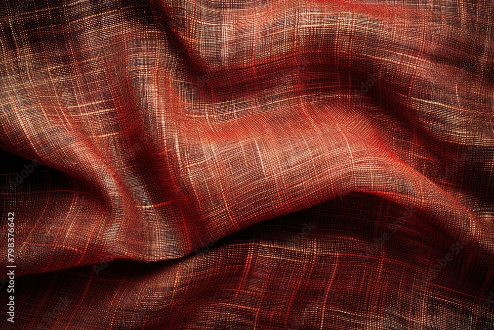 Poster a piece of brown fabric with a pattern of lines and dots