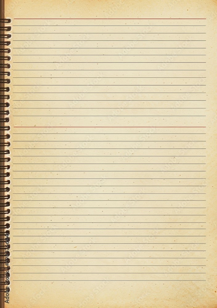 Poster a spiral bound notebook with a white background and black lines