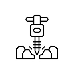 Jackhammer outline icons, minimalist vector illustration ,simple transparent graphic element .Isolated on white background