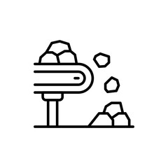 Conveyor outline icons, minimalist vector illustration ,simple transparent graphic element .Isolated on white background