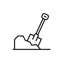 Coal mining outline icons, minimalist vector illustration ,simple transparent graphic element .Isolated on white background