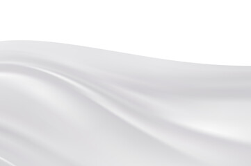 Abstract white background with smooth satin cloth. 3d render illustration