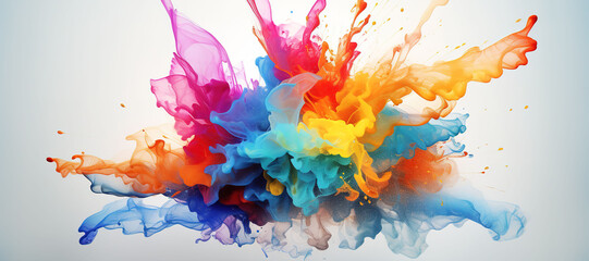 colorful watercolor ink splashes, paint 321