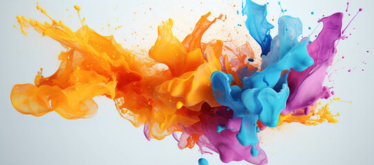 colorful watercolor ink splashes, paint 320