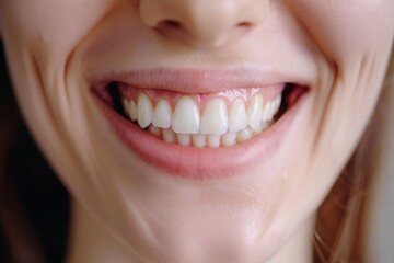A woman with a big smile on her face, showing her teeth. Beautiful smile concept