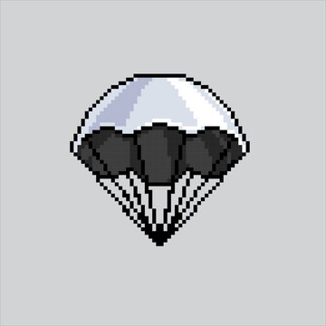 recommend clip art: Pixel art illustration Military Parachute. Pixelated Parachute. Military Parachute War pixelated for the pixel art game and icon for website and video game. old school retro.