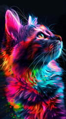animal art wallpaper bird dog cat trand colourful 3d neon color Creative animal concept. pastel colors  Doggy Cat Generated Ai