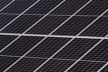Close up view of geometric patterns on solar panels