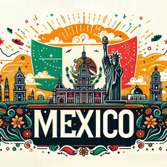 viva Mexico Independence Day poster with text Mexico Independence Day vector illustration design on isolated background with space for copy 