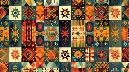Naklejka premium Batik painting background traditional with colorful abstract patterns, classic model.