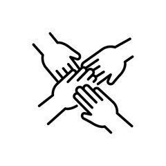 Teamwork outline icons, minimalist vector illustration ,simple transparent graphic element .Isolated on white background