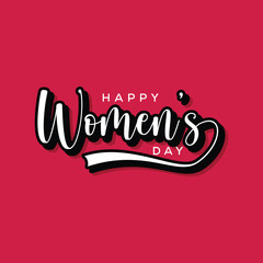 women's day elegant lettering on pink background