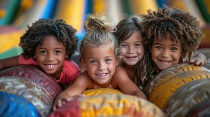 Bouncing Happiness: Kids Cherish Sunny Summer Moments