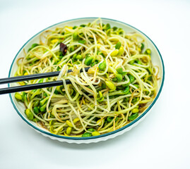 Chinese cuisine, home cooked dishes, stir fried pea sprouts