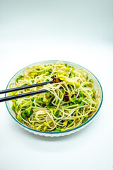 Chinese cuisine, home cooked dishes, stir fried pea sprouts