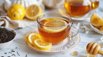Slice oranges and make tea