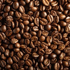 Fototapeta premium expensive coffee beans zoomed in texture top view close-up studio photoshoot with high quality
