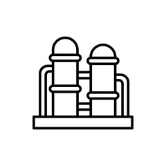Oil refinery outline icons, minimalist vector illustration ,simple transparent graphic element .Isolated on white background