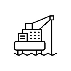 Oil refinery outline icons, minimalist vector illustration ,simple transparent graphic element .Isolated on white background