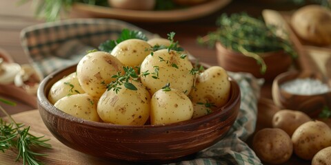 Steamed potatoes in a healthy diet