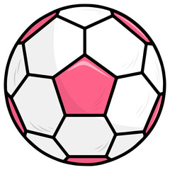 Fototapeta premium Pink Ball Soccer Football Doodle Drawing Illustration Vector Icon