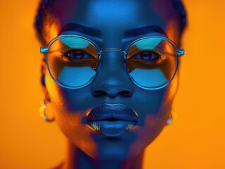 Portrait of a black woman wearing glasses.