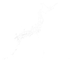 日本地図のベクター画像 高精細 県ごとに分割可能 白地図, 県名入り