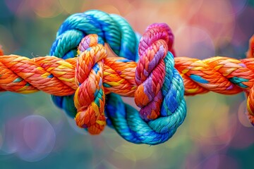 Empower Team Unity: Colorful Rope Integration - Unite Orange Neuroscience Synergy