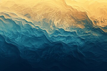 Golden Sunrise: Luxurious Textured Elegance - Abstract Gradient Oceanic Blue