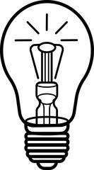 Idea Lamp Vector Outline Illustration