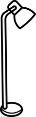 Standing Lamp Vector Outline Illustration