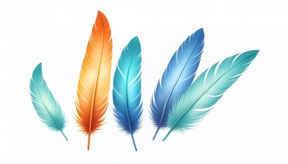 Beautiful Feather Illustration Digital Artwork Magical Background Soft Design