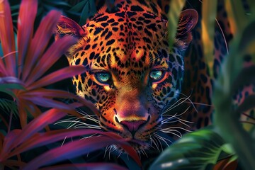 Close up of a leopard in the jungle