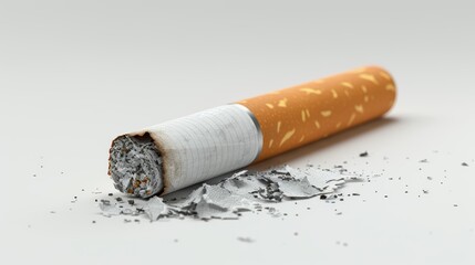 Obraz premium Crushed cigarette butt highlighting health hazards and addiction issues