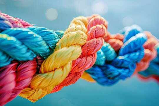 P o w e r T e a m w o r k M u l t i c o l o r e d R o p e : U n i t y i n T e a m S t r e n g t h , Diverse Colors, One Rope: Neuroscience Synergy Teamrope Diverse Strength Connect