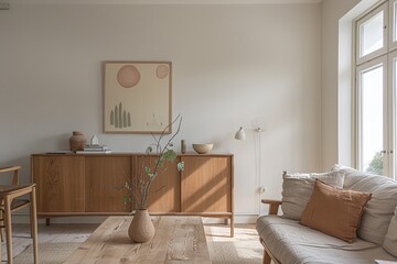 Eco-Friendly Scandinavian Space: Wooden Furniture & Soft Pastel Tones