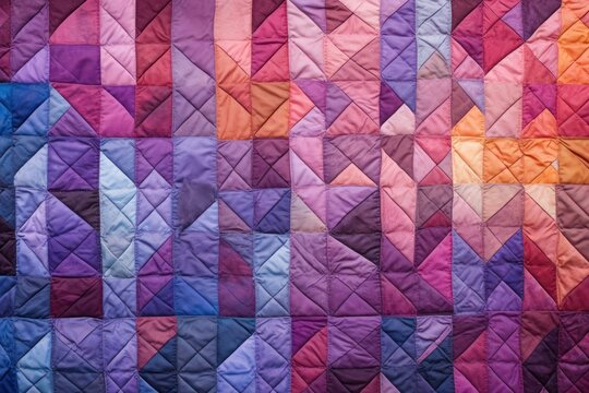 Top view photo of a quilt pattern patchwork.