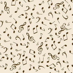 melody, note. pattern of music notes.Music notes and clefs seamless pattern. vector musical texture. Eps 10