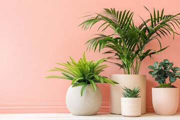 Stylish Peach Decor with Tropical Plant Accents: A Modern Twist for Trendy Interiors