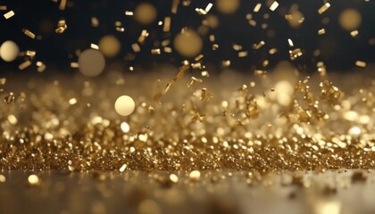 'particles sparkles confetti bokeh. particles. have render. fluid glisten depth 3d air field cloud viscous gold advection effect particle abstract glistering sparkle bokeh bac' - obrazy, fototapety, plakaty