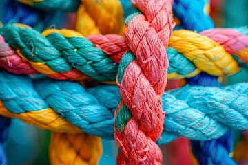 Empowering Collective Leadership: Multicolored Rope Tapestry