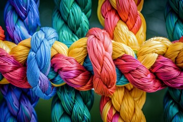 Teamrope Support Braid: Colorful Braided Rope of Cooperative Power & Strong Community Bonds