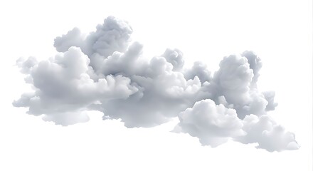  Cutout clean white cloud transparent backgrounds special effect 3d illustration 