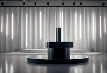 'podium exhibit room poduim background display dais empty shape modern template blank geometric three-dimensional floor product scene design show abstract platform racked object illustration minimal'
