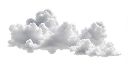  Cutout clean white cloud transparent backgrounds special effect 3d illustration 