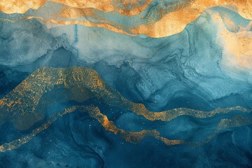 Vintage Gold Ocean Blue Luxurious Velvet Abstract Gradient Texture