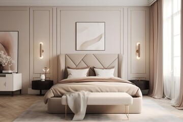 Fototapeta premium Luxury bedroom interior design.