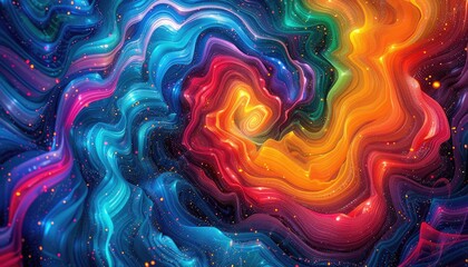 Psychedelic pattern of swirling colors
