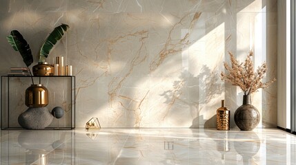 Polished marble wall with elegant sheen